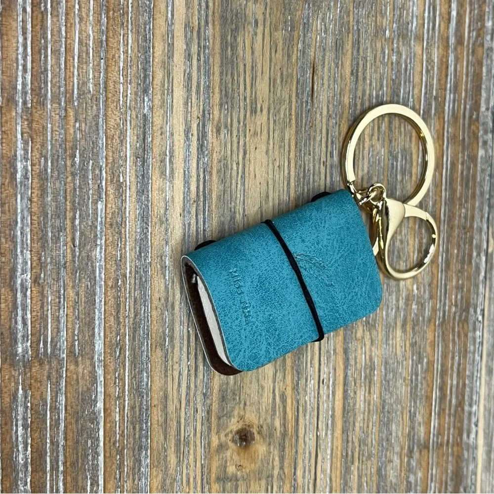 Kawaii Mini Travel Journal Notebook Keychain in Beautiful Teal